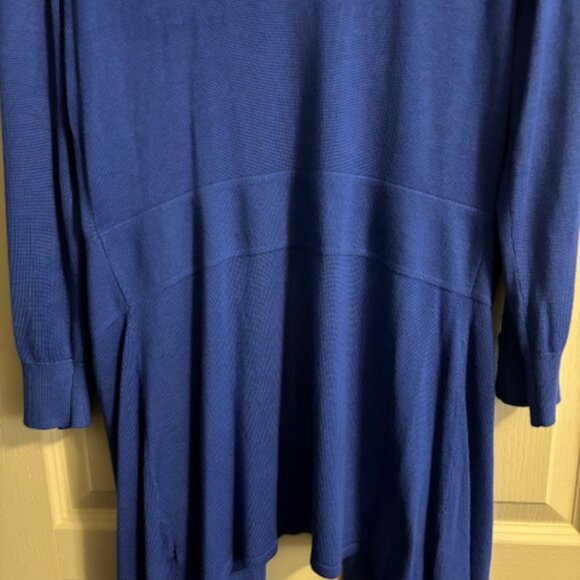 Premise Studio Women's L Open Front Blue Sweater Rayon/Nylon 3/4" Sleeves NWT - Picture 7 of 8